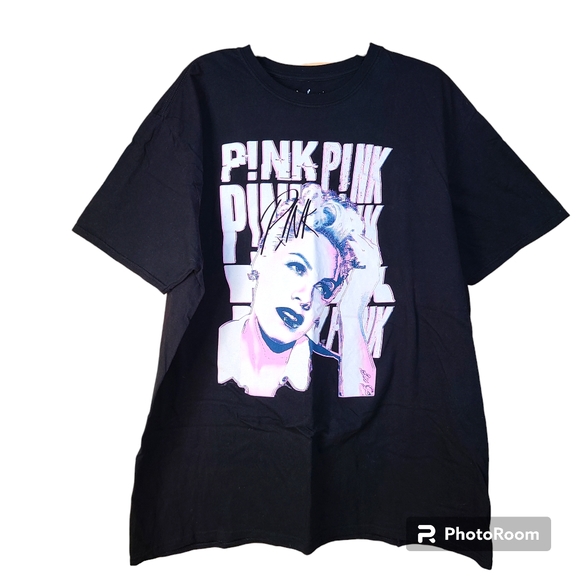 NEW P!NK Pink the Singer Size XXL Beautiful Trauma Tour Band T-Shirt Black White - Picture 1 of 4
